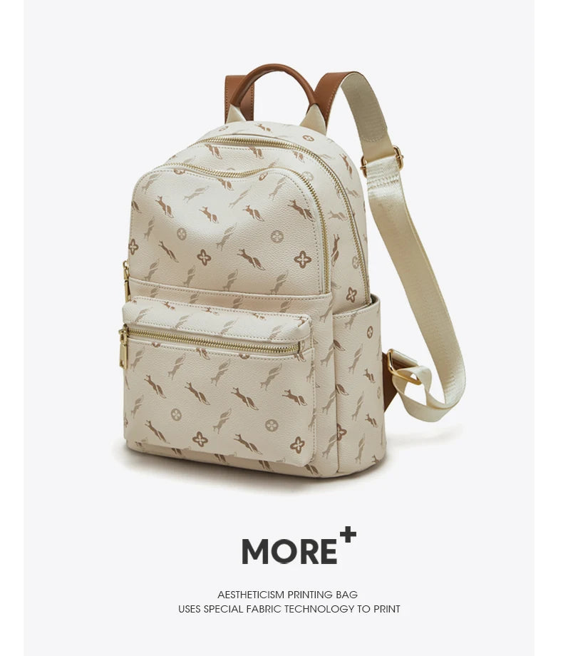 FOXER Women Travel Rucksack Female Casual Monogram Backpack