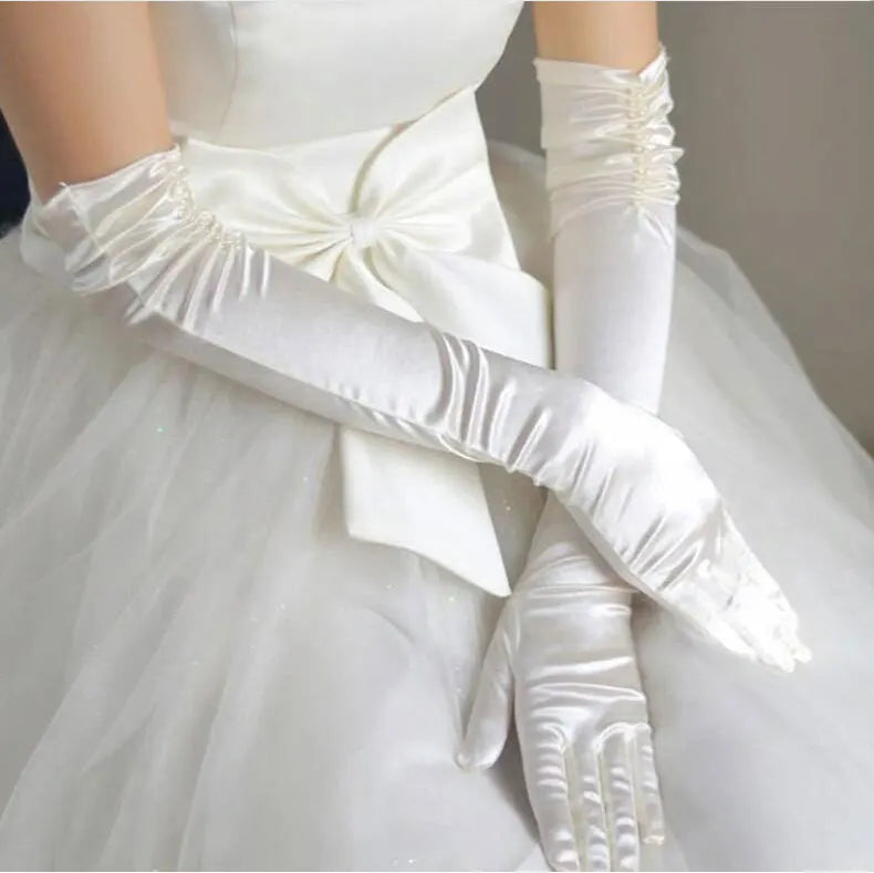 Wholesale Bridal Gloves Beaded With Finger Bride Gloves Guantes Wedding Accessories 2025