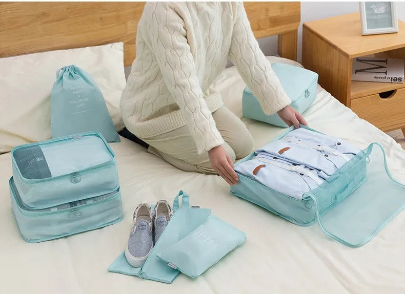 7/8/9/10 Pcs Set Travel Organizer Storage Bags