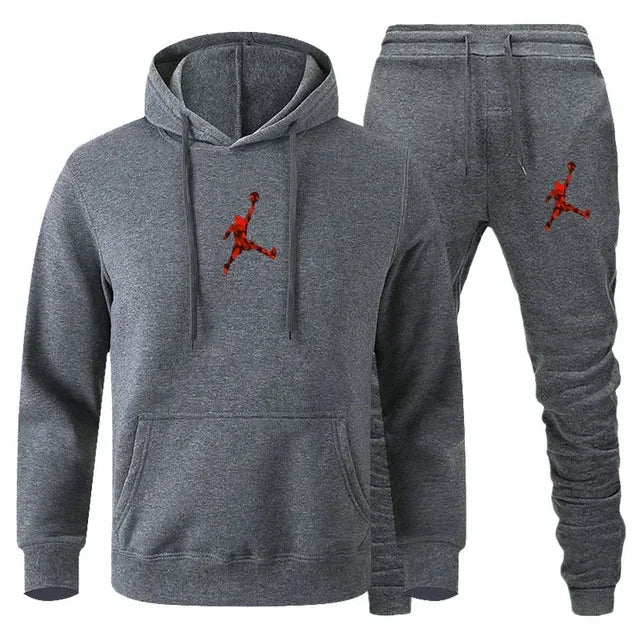 2025 Autumn/Winter Men's Fashionable long-sleeved sweatshirt + casual pants 2-piece set