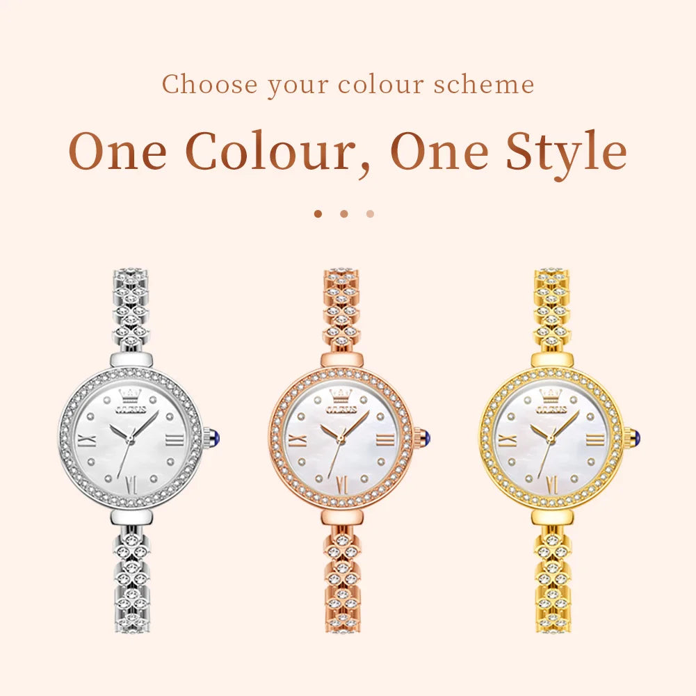 OLEVS 9903 Women Watchs Original Fashion Elegant Quartz Wristwatch Waterproof Luminous Bracelet Watch Band Diamond Bezel Reloj