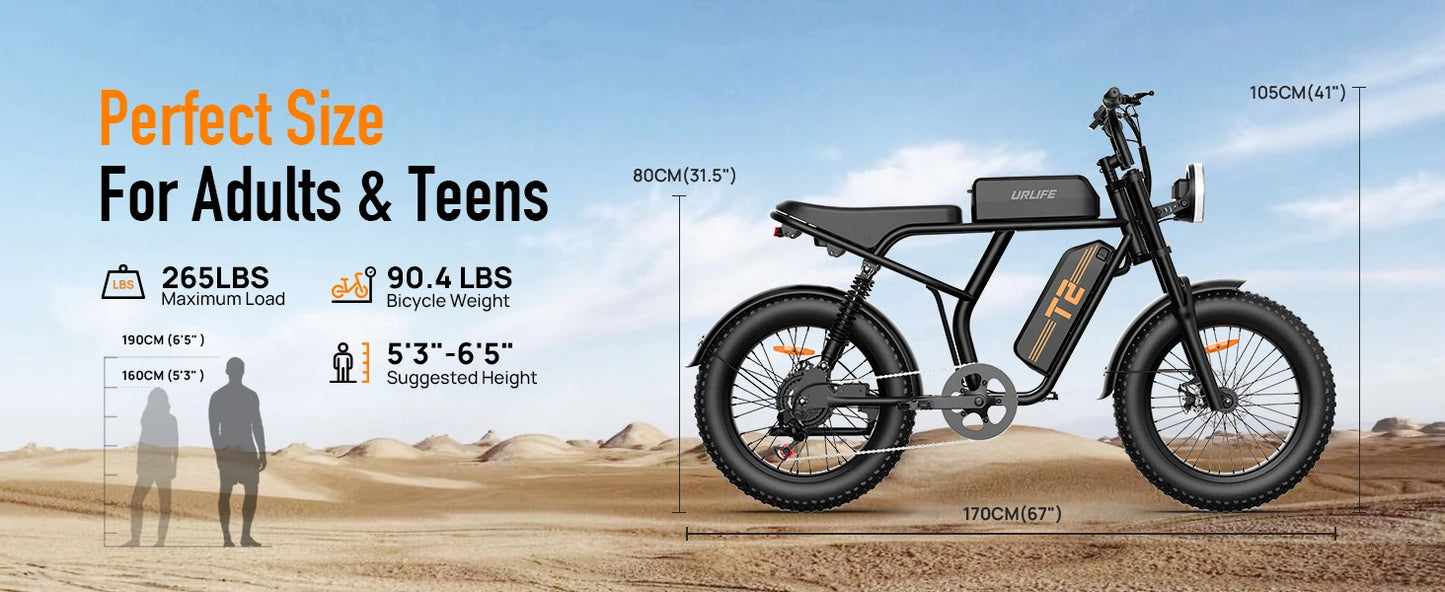 1500W Peak Electric Mountain Bike 48V 15.6Ah Removable Battery 28MPH 100 Mile Range 20X4" Fat Tire E-Bike Free Shipping Hot Sale