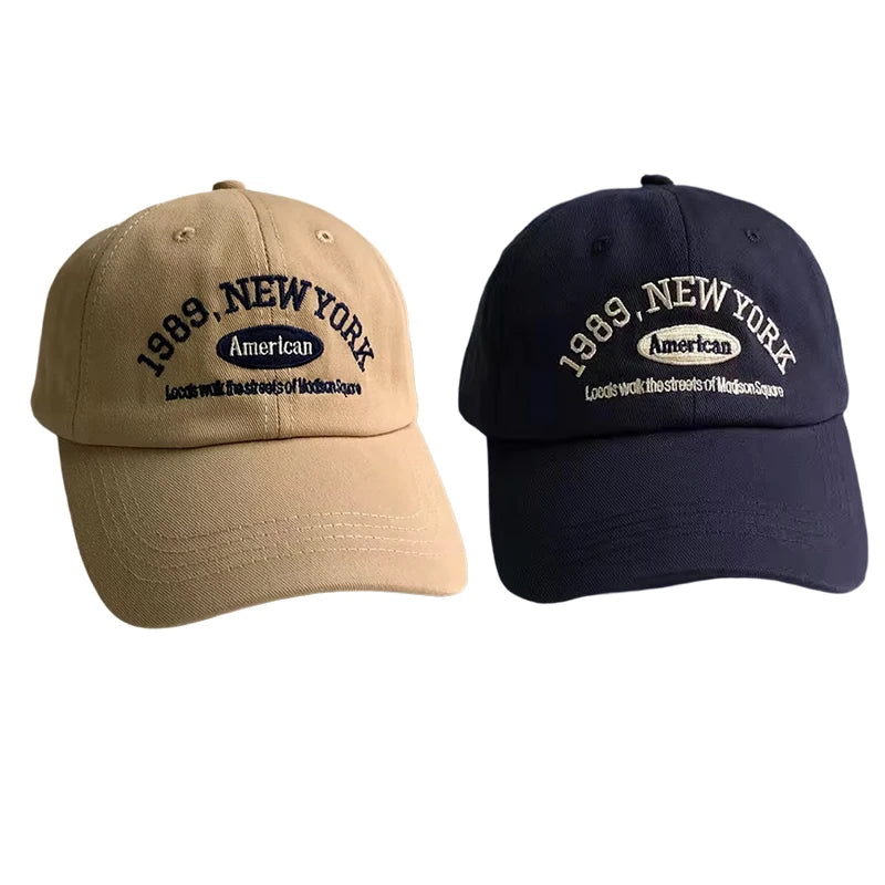 Korean Retro Baseball Hat Women's Autumn Winter Versatile Ins Street Letter Embroidered Caps Summer Couple Men