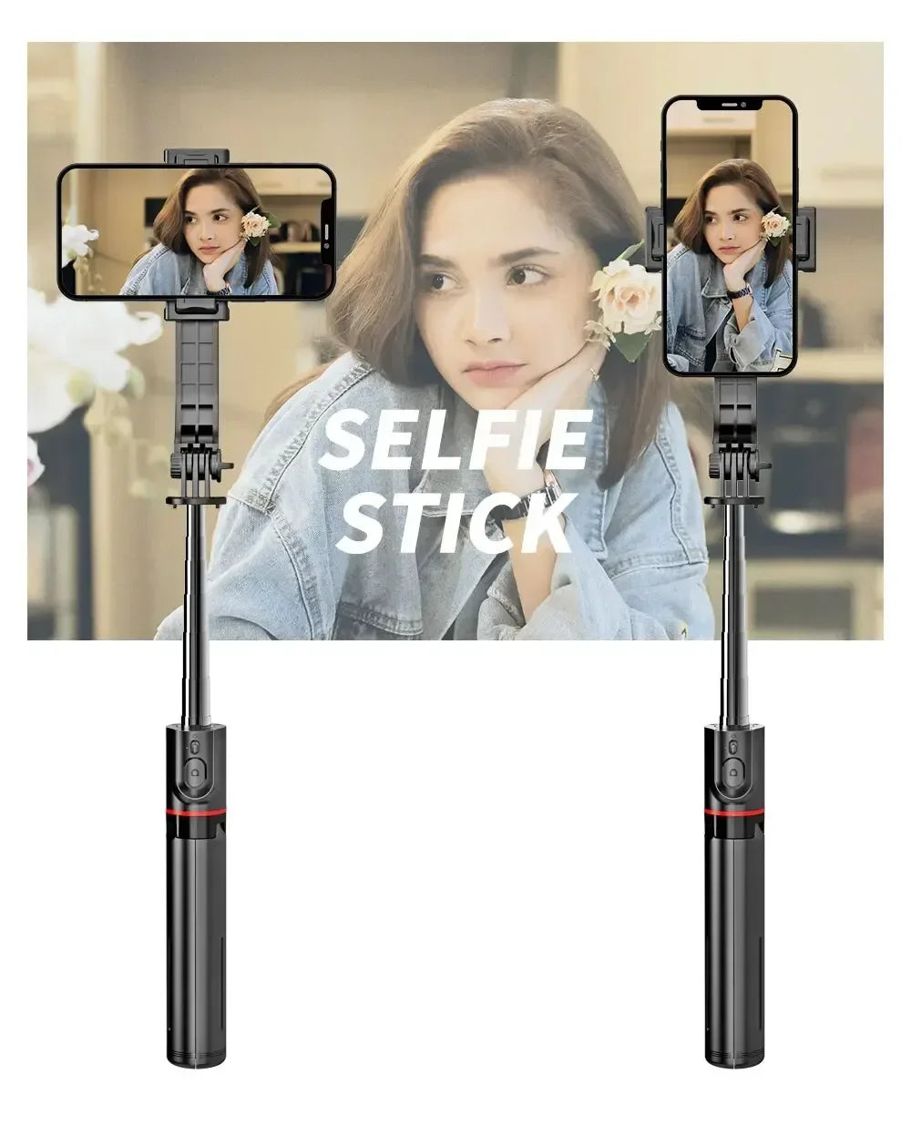 Wireless Selfie Stick for Smartphone, 44 Inch Tripod with Bluetooth Remote,