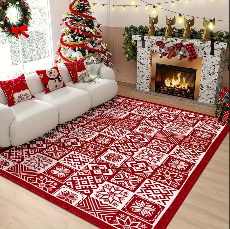 Christmas Red Santa Claus Truck Pattern Carpet Door Mat Door Mat Mat Living Room Carpet Christmas Decoration Room Home Decor