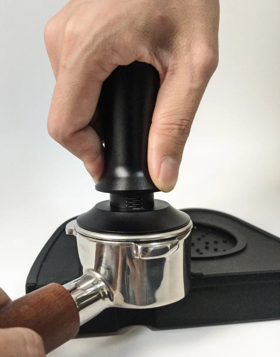 Coffee Tamper 54mm Ripple Base Espresso Tamper Barista Spring Loaded Coffee Tamper with Depth indication Tampers 51mm 53mm 58mm