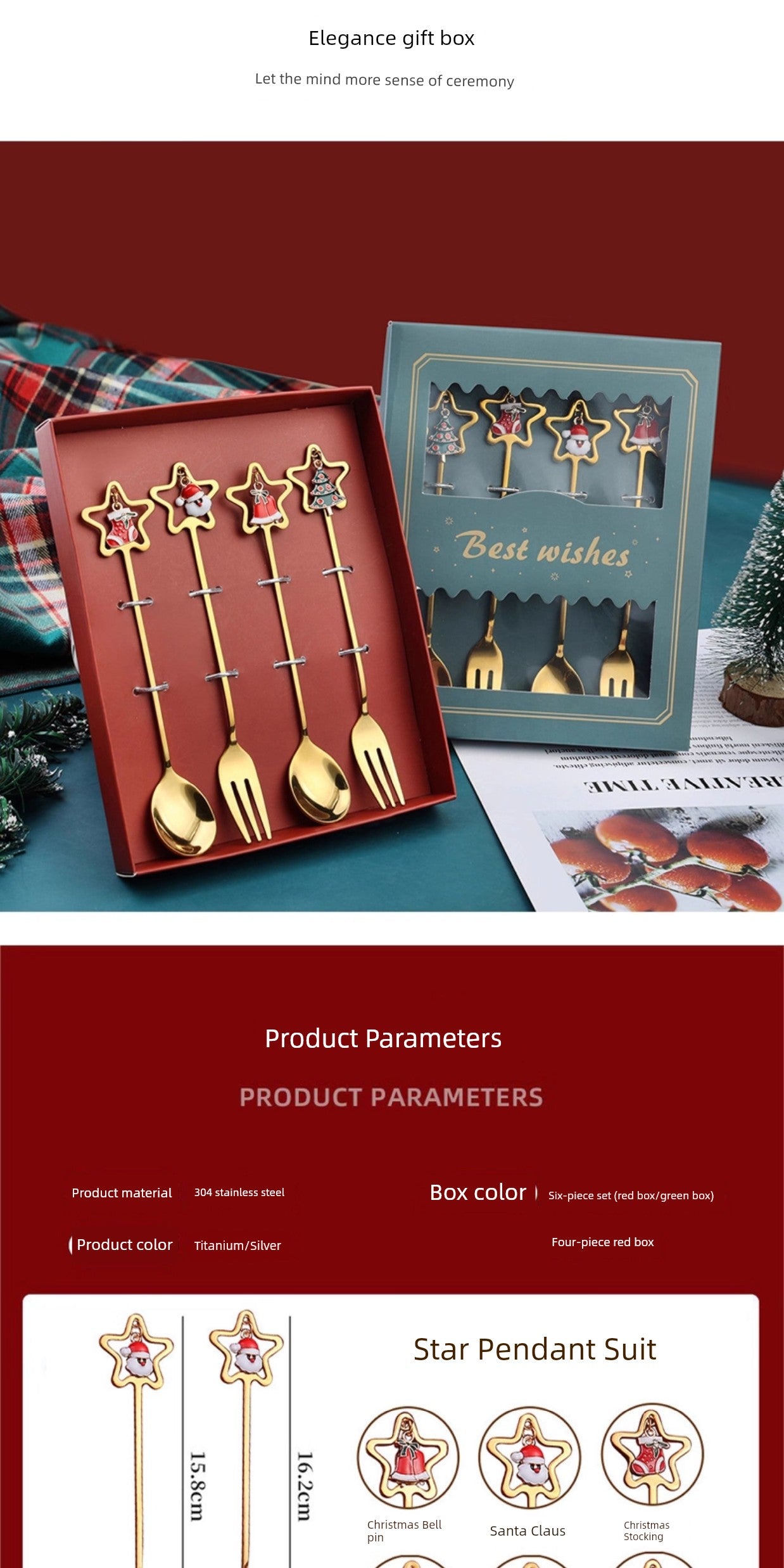 Stainless Steel Coffee Stir Spoon Christmas Gift