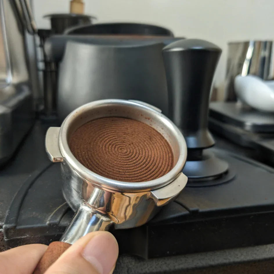 Coffee Tamper 54mm Ripple Base Espresso Tamper Barista Spring Loaded Coffee Tamper with Depth indication Tampers 51mm 53mm 58mm