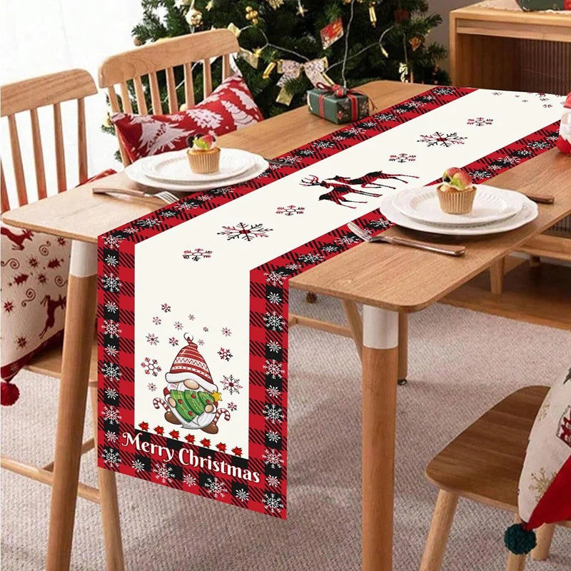 Christmas Table Runner Merry Christmas Decoration for Home Xmas Party