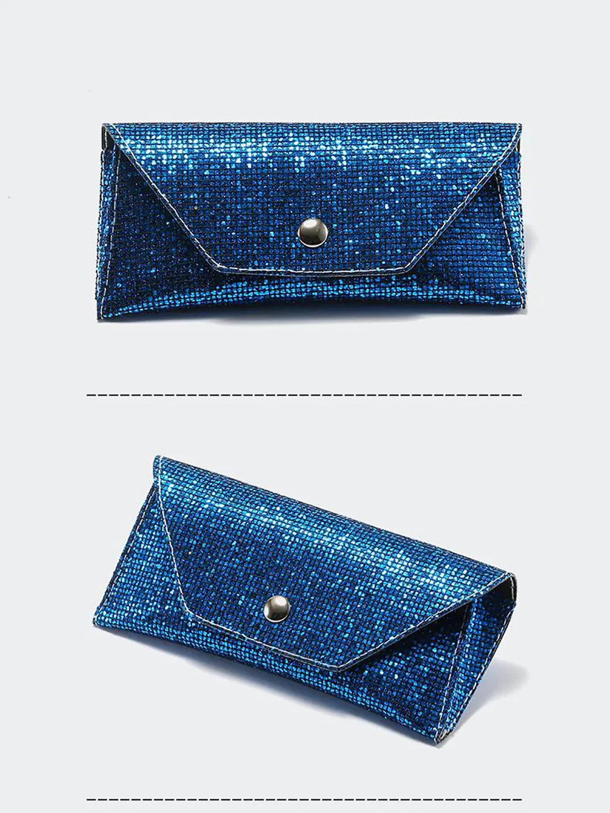 1pc Retro Soft Sequined Leather Sunglasses Case Portable Neutral