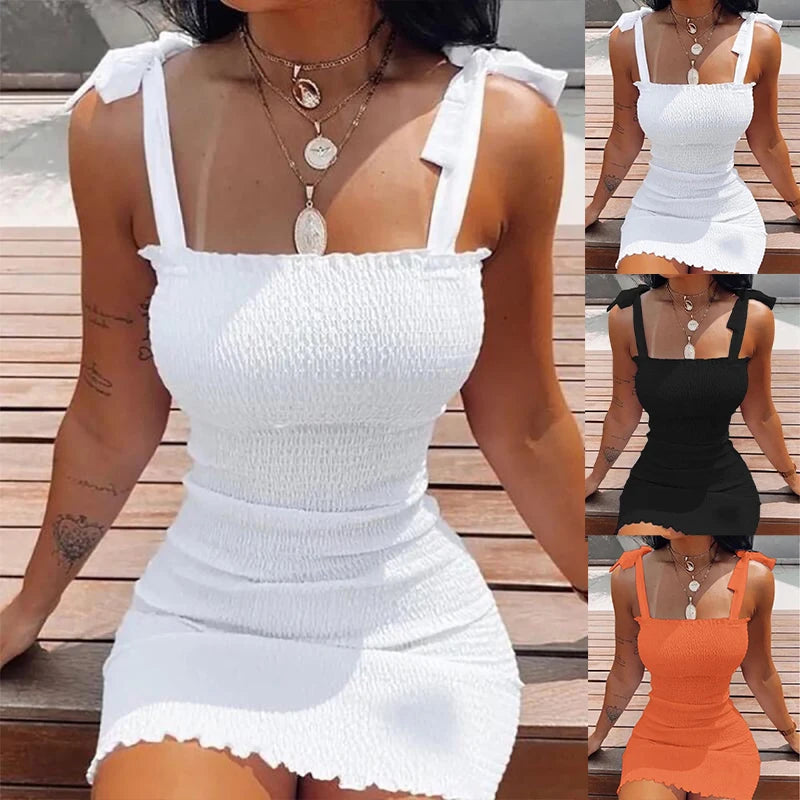 Trendy Solid Strap Short White Dresses Off Shoulder Sexy