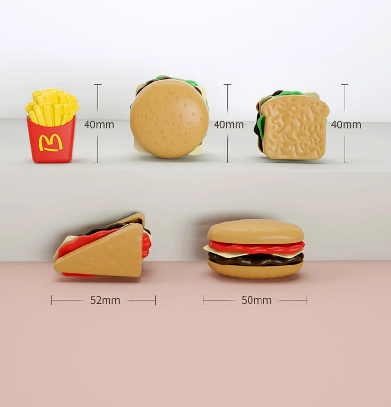 Children Hamburger Pretend Play Cooking Toys Set Mini Simulation Food Kitchen Toys For Girls Sandwich Fries Burger Assembly Game