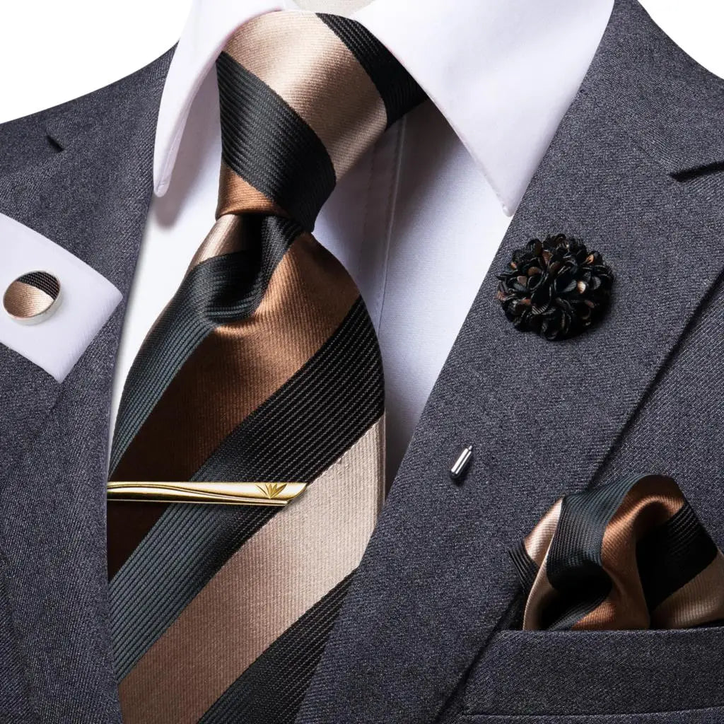 Hi-Tie Yellow Brown Paisley Tie