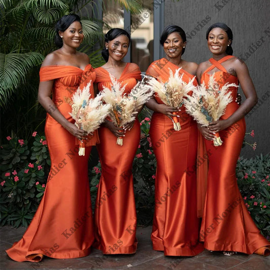 Custom Made Elegant Burnt Orange Bridesmaid Dresses for Women Wedding Party Dress Women Party Vestidos De Boda Para Fiestas