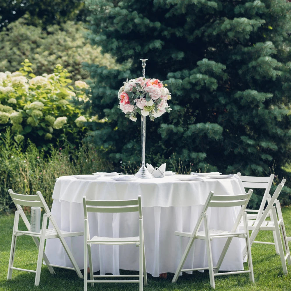 White Round Satin Table Cloths