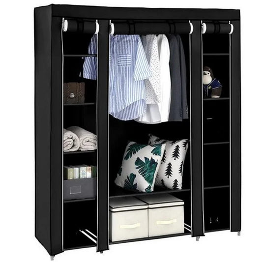 Bedroom Wardrobe Non-Woven Fabrics Portable Folding Dust-proof Closet Waterproof Storage Cabinet Home Furniture With Rack