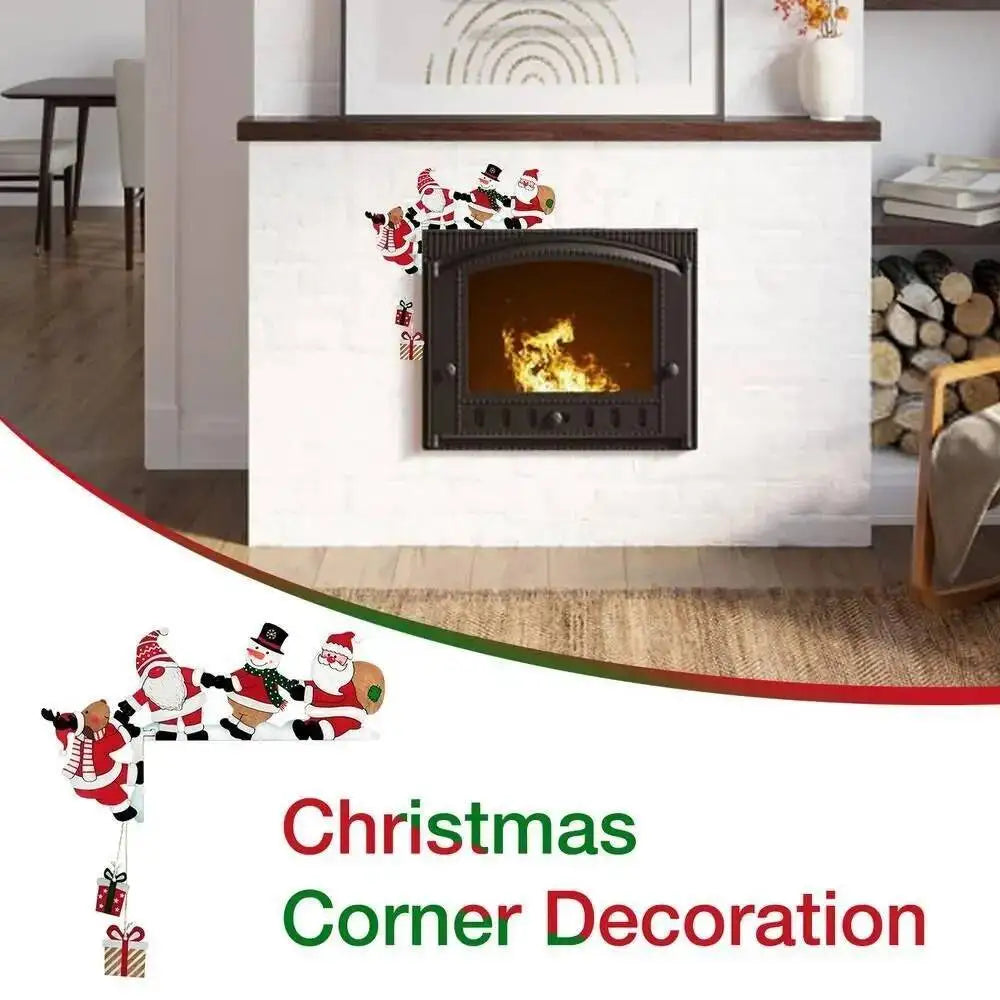 2026 New Wooden Santa Door Corner Decor Snowman Reindeer Pendant Christmas Cartoon Door Frame Decor Party Christmas Ornament