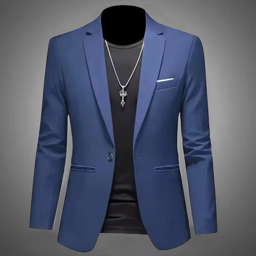 Men's Trendy Leisure Boutique Suit Jacket  Autumn Casual Business Slim Fit Non-ironing Single Button Suit