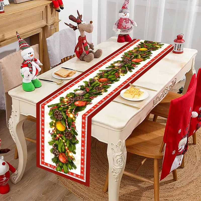 Christmas Table Runner Merry Christmas Decoration for Home Xmas Party