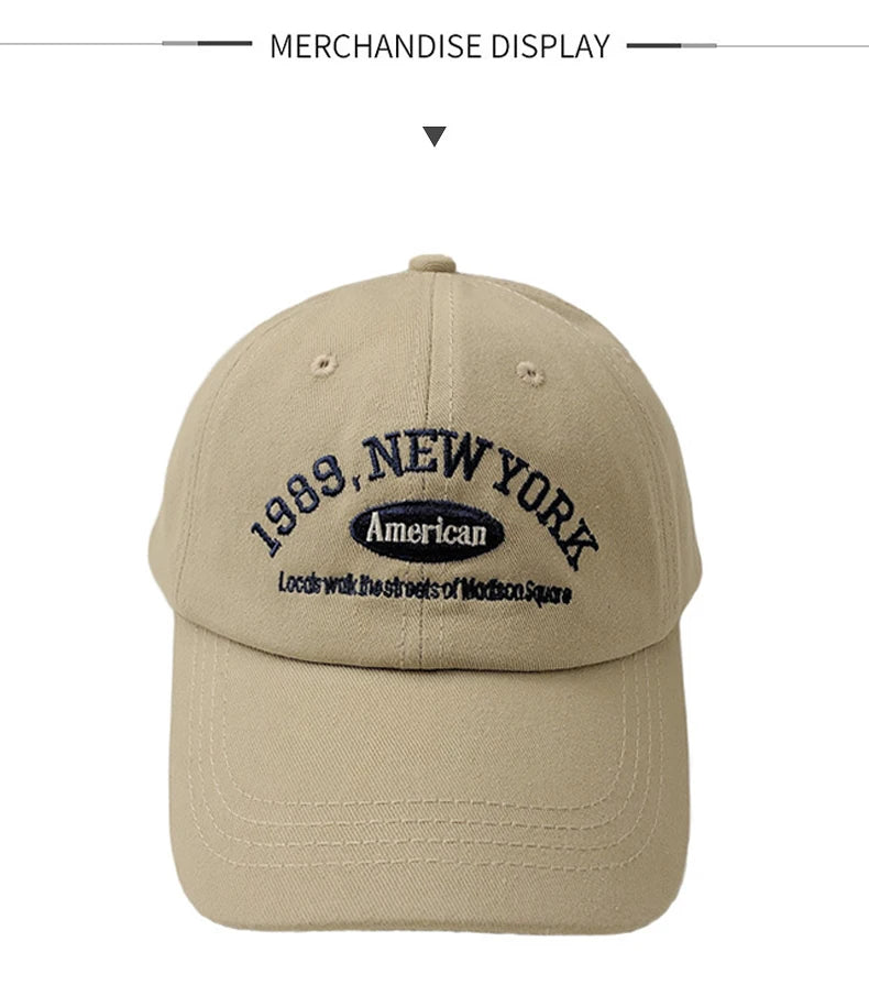 Korean Retro Baseball Hat Women's Autumn Winter Versatile Ins Street Letter Embroidered Caps Summer Couple Men