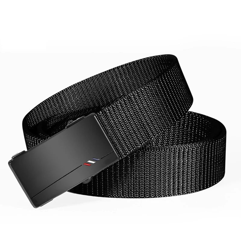 Men's Woven Belt Nylon Material Breathable Automatic Buckle Belt
