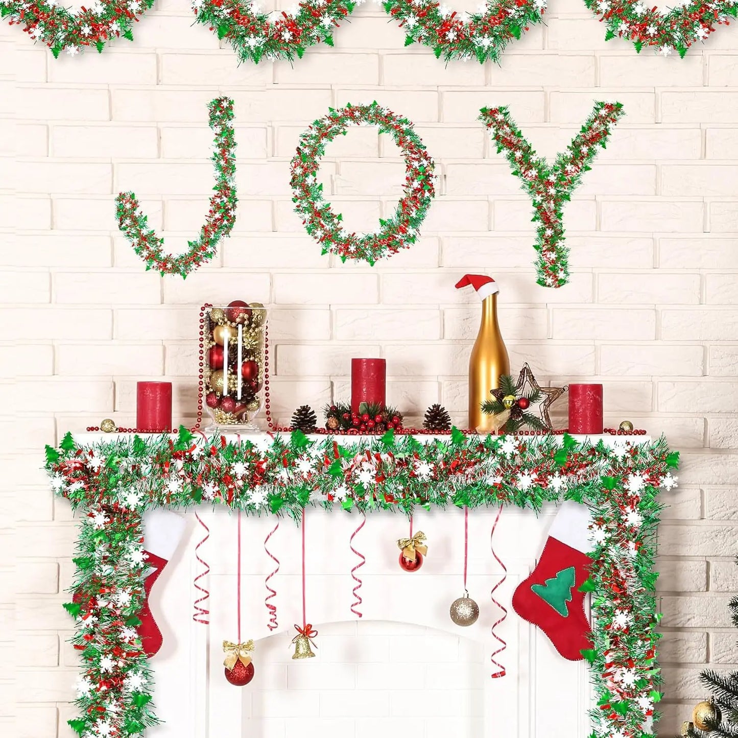 2M Christmas Snowflake Tinsel Garland