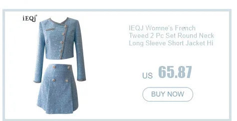 [Women's Beaded Design 2 Pcs Set Stand Collar High Waist Long Sleeve Sets Female Autumn