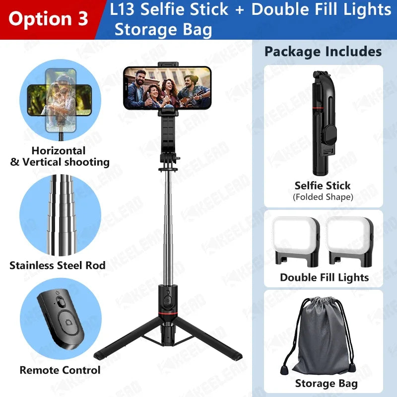 Wireless Selfie Stick for Smartphone, 44 Inch Tripod with Bluetooth Remote,