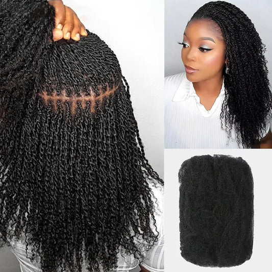 Afro Kinky Bulk Human Hair For Dreadlock Extensions Loc Repair Braiding Twist Afro Kinky Human Hair for Locs 1 Pack  Braids Hair
