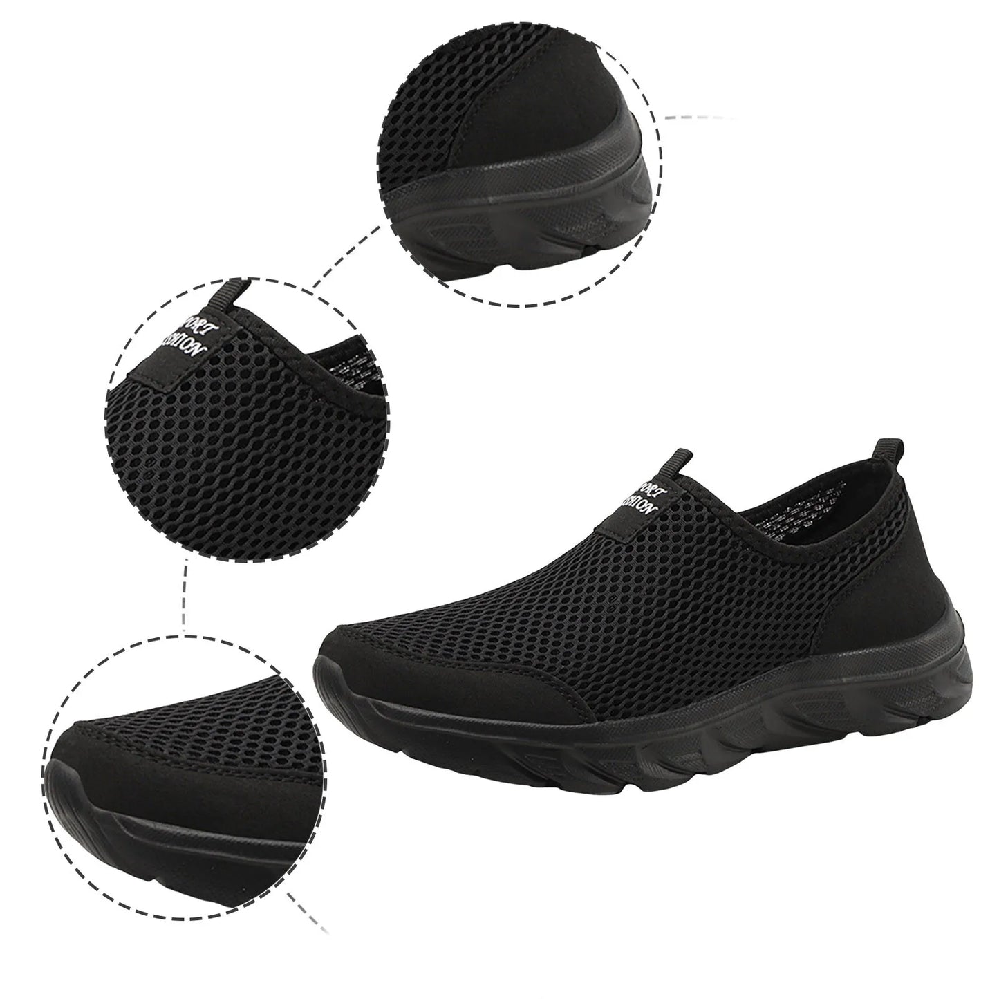 Simple Pure Color Mesh Breathable Comfortable Zapatillas Informales