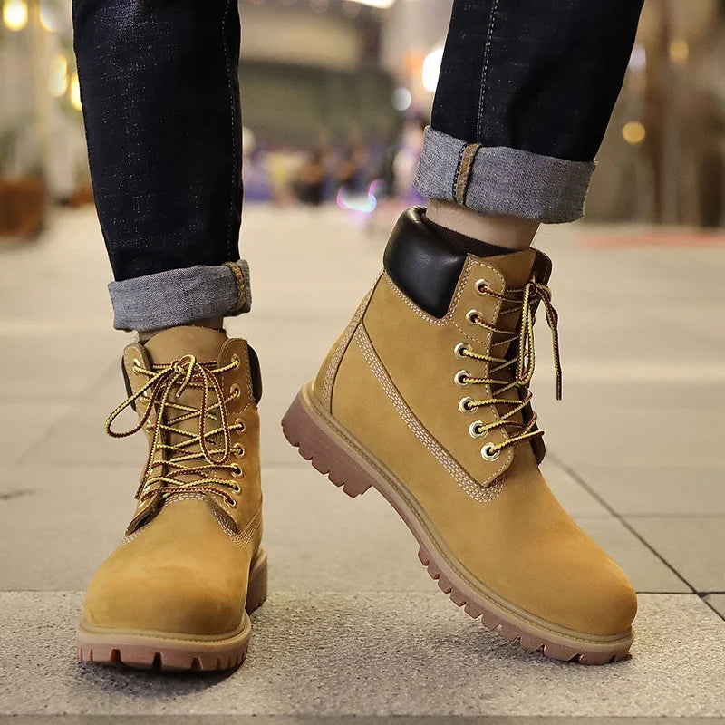 Genuine Leather Men's Winter Spring Ankle Treking Military