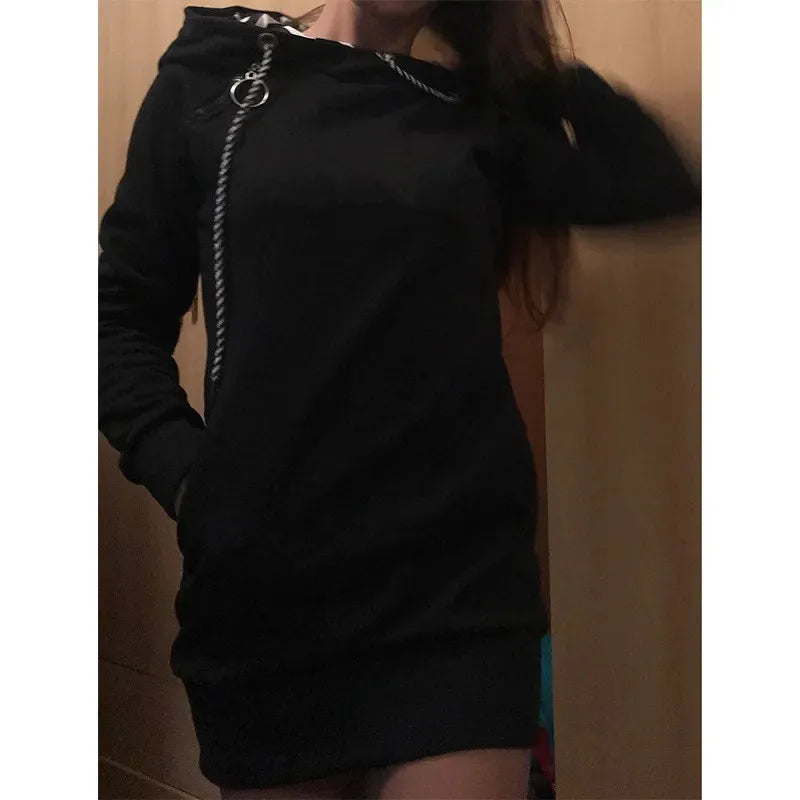 Hoodie Dress Casual Hooded Dresses