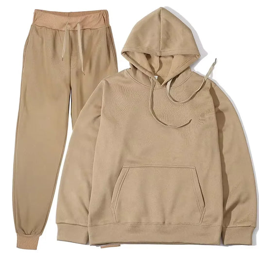 2024 Autumn/Winter New Velvet Warm Hoodie Sports Pants Two Piece Set for Men and Women