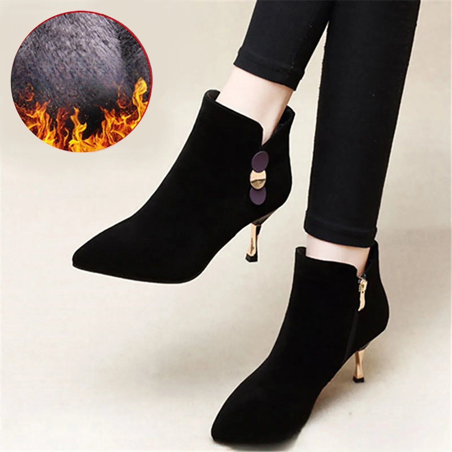 Elegant Woman Heeled Boots