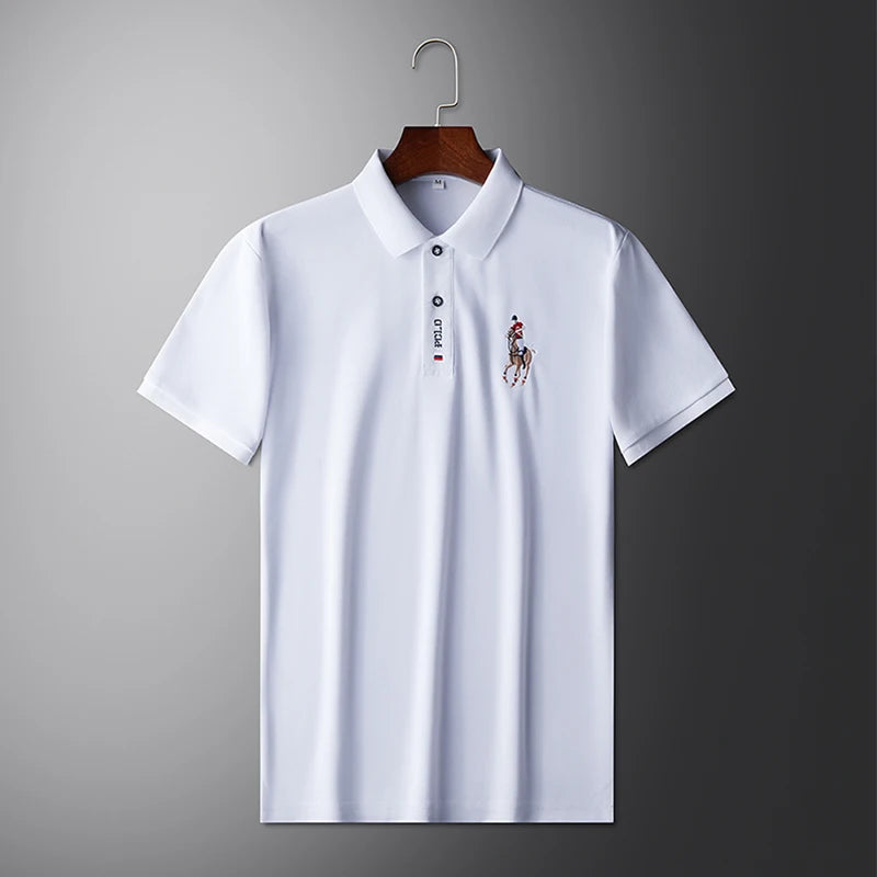 Men's Embroidered Casual Fashion Short Sleeved POLO Shirt Comfortable Top