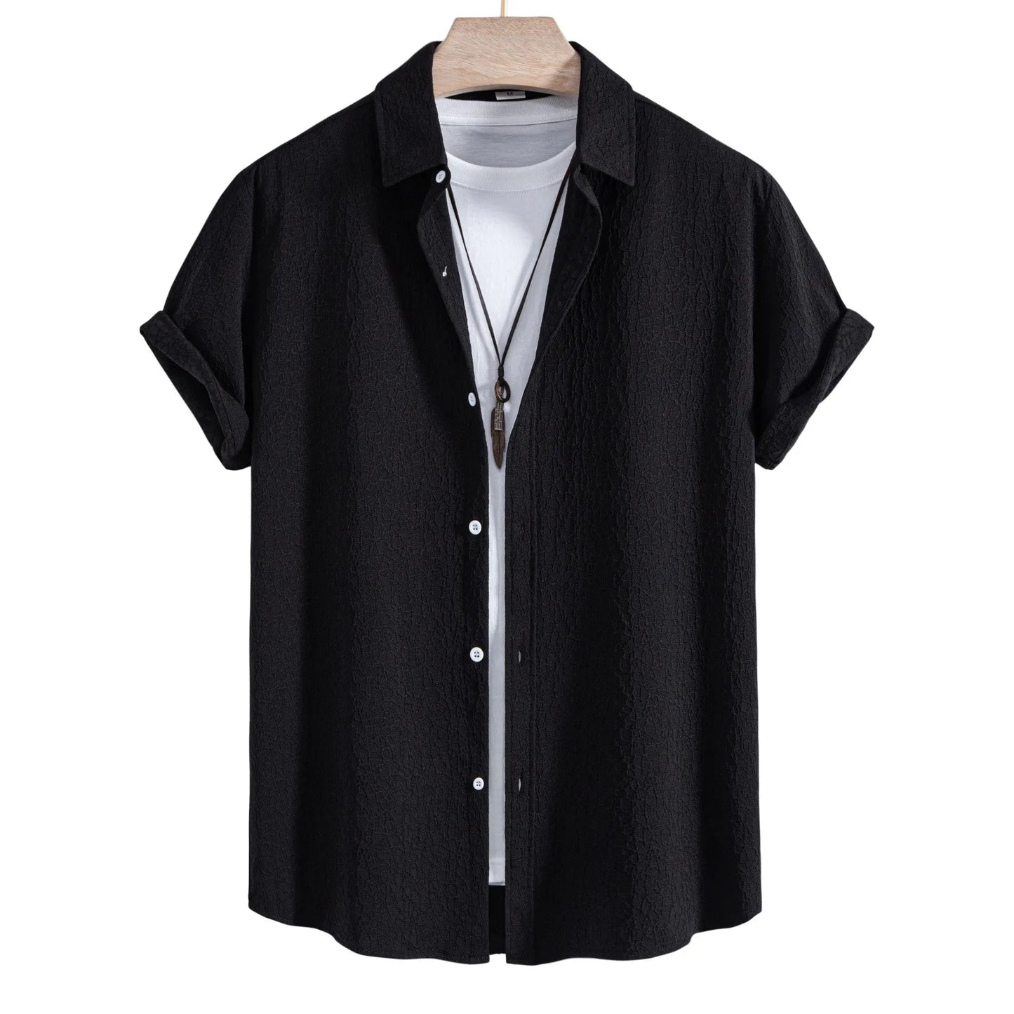 Mens Casual Shirt Suit Two Piece