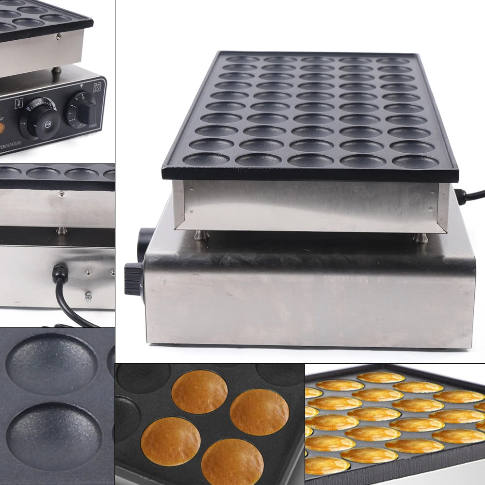 Nonstick Electric 50pcs Mini Dutch Pancake Baker Maker Iron Machine