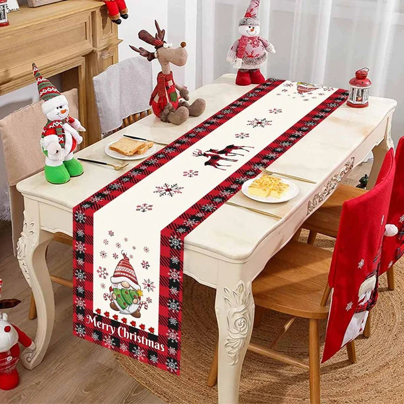 Christmas Table Runner Merry Christmas Decoration for Home Xmas Party