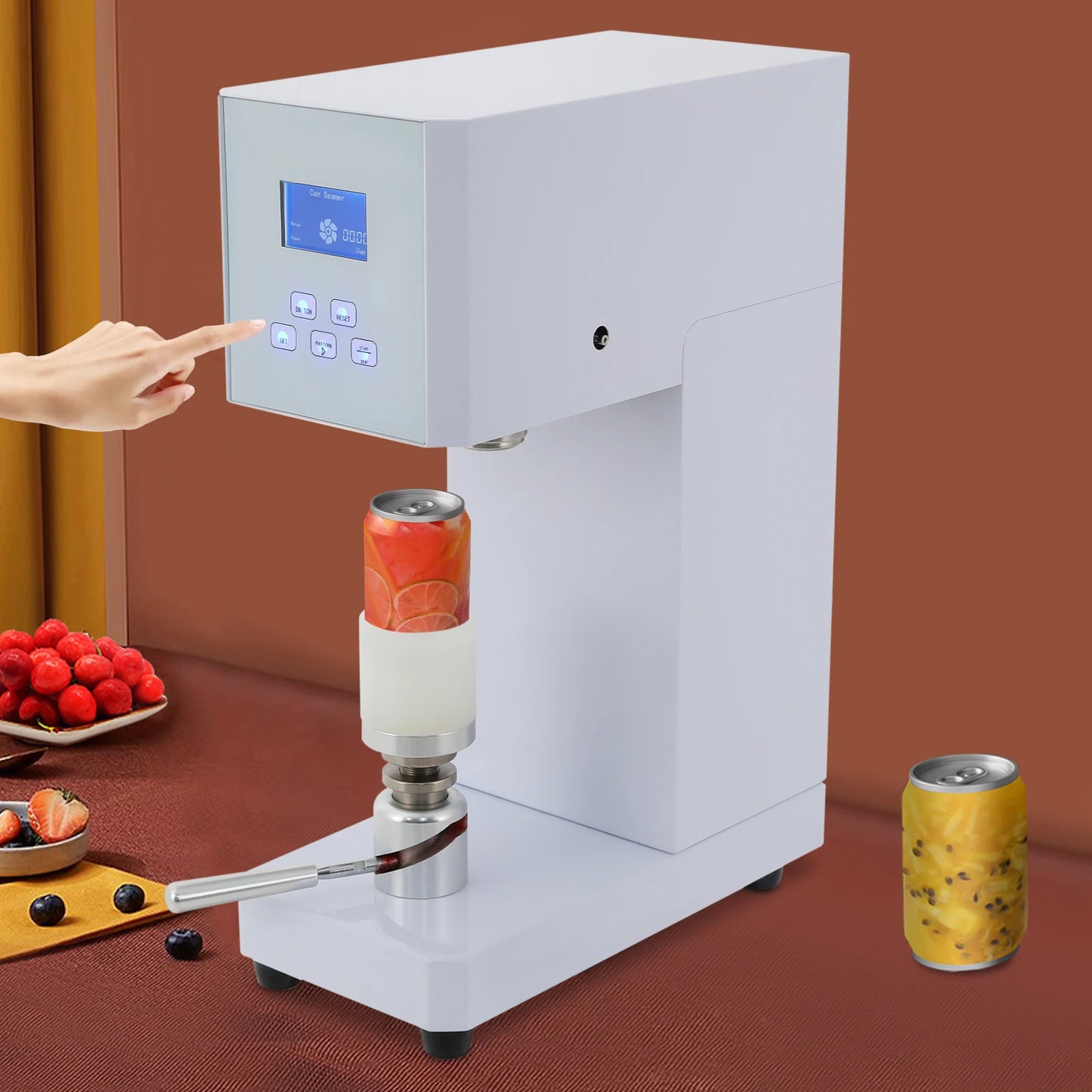 110V Beverage Seal Machine  Semi-Automatic Milk Tea Drink Bottle Sealer  Cans Seamer  5.5cm 370W