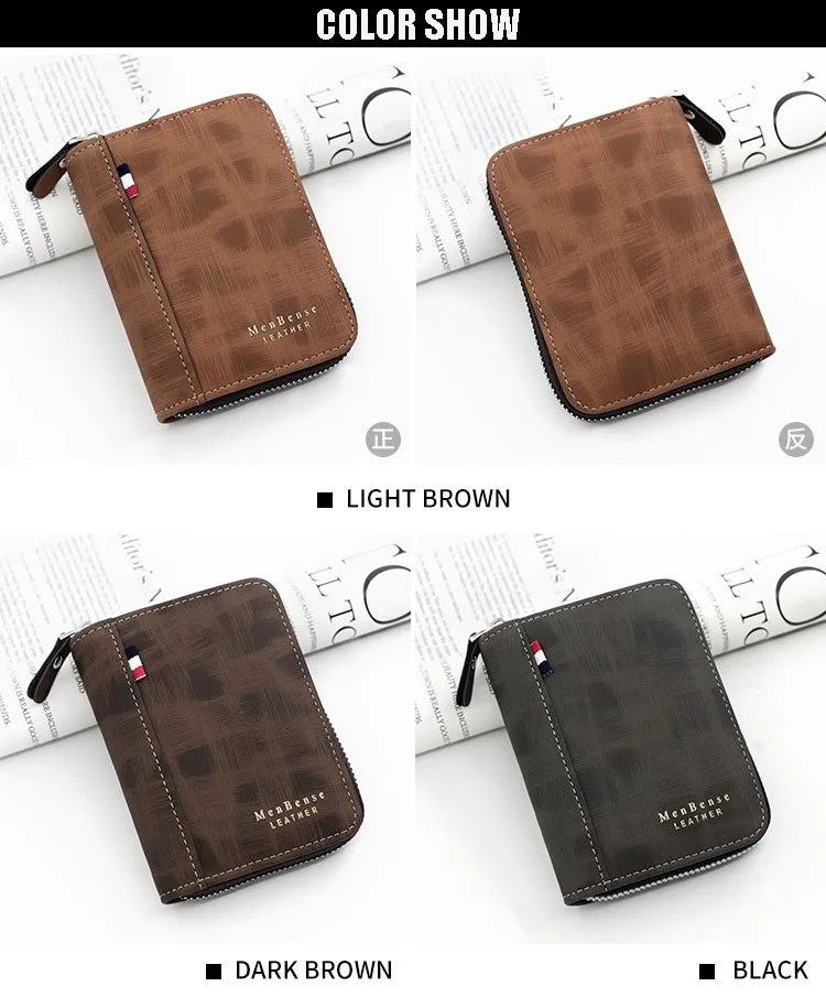 Men's Wallet Made Of Leather Wax Oil Skin Purse For Men Coin Purse