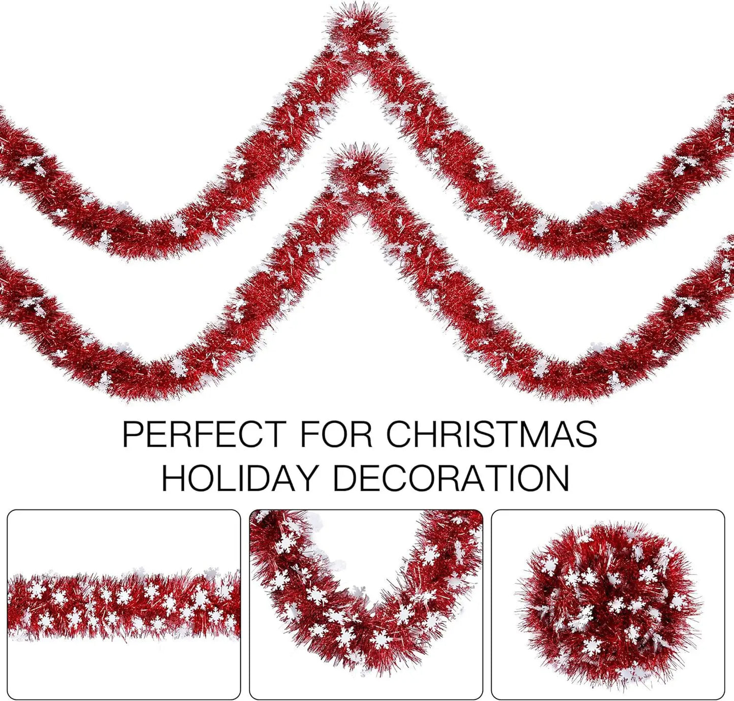 2M Christmas Snowflake Tinsel Garland