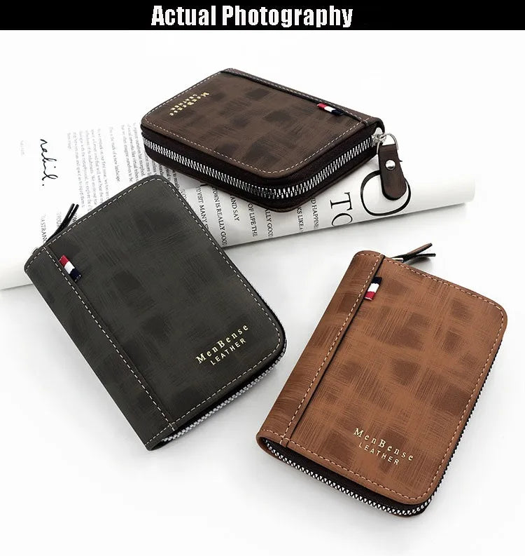 Men's Wallet Made Of Leather Wax Oil Skin Purse For Men Coin Purse