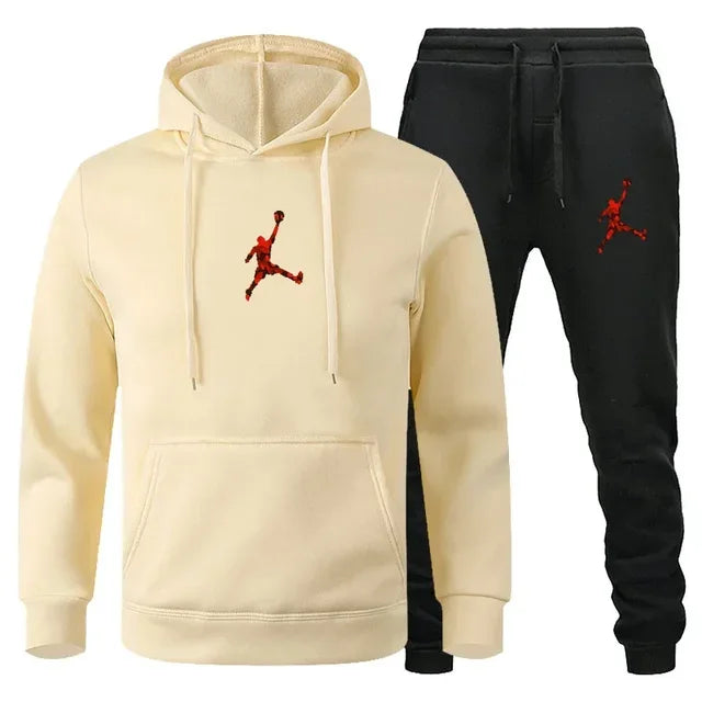 2025 Autumn/Winter Men's Fashionable long-sleeved sweatshirt + casual pants 2-piece set