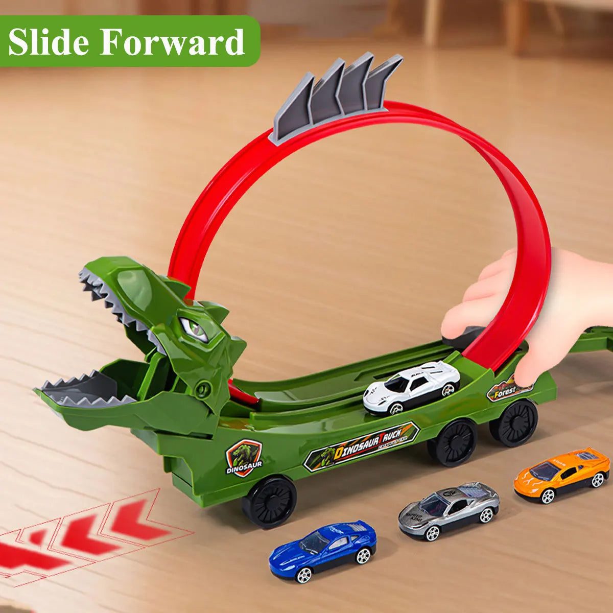 Dinosaur Track Car Sliding Railway Toy Shark  DIY Assembled Rail Kids Play Vehicles Educational Toys For Boys Gift