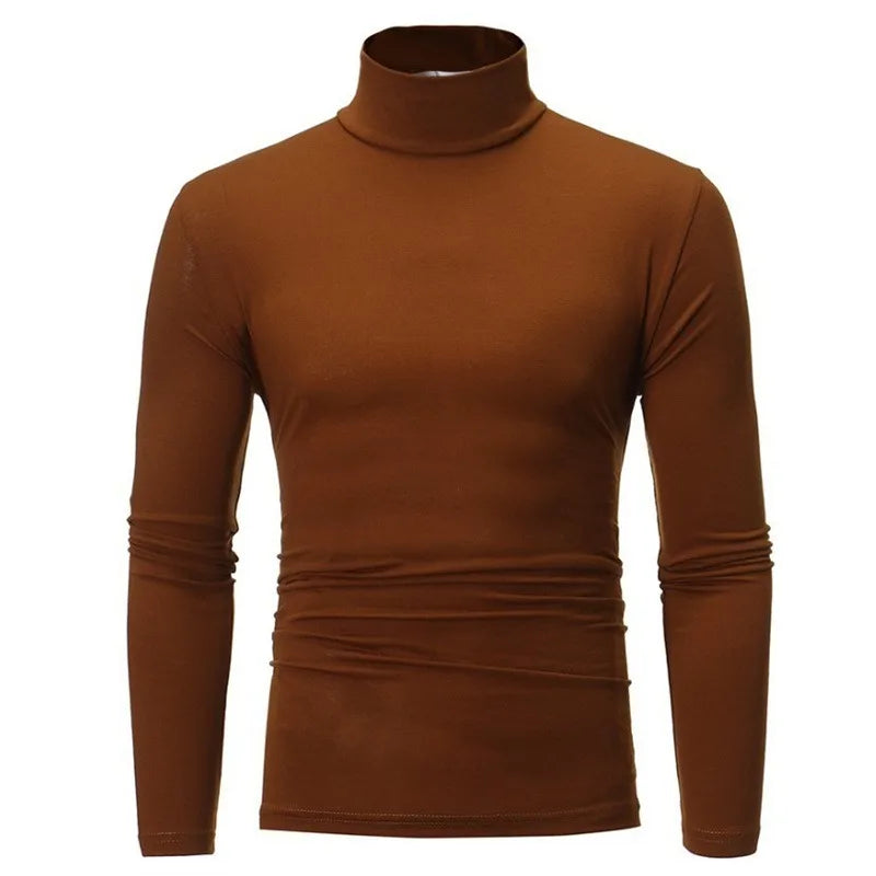 Autumn Winter Men's High Neck Apparel Pullover Thermal Tops