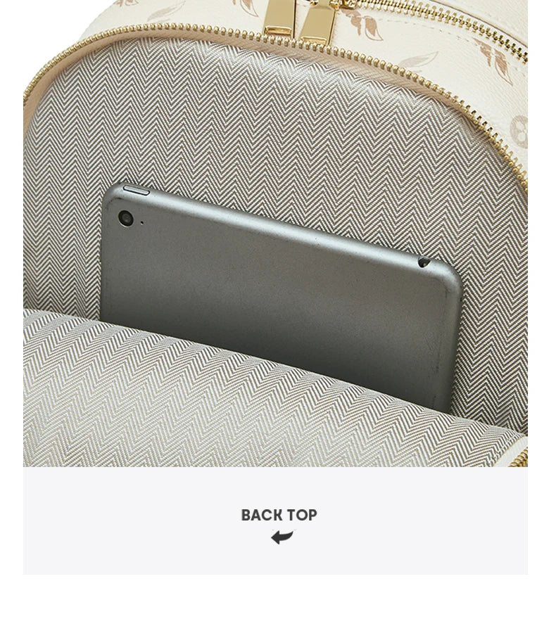 FOXER Women Travel Rucksack Female Casual Monogram Backpack