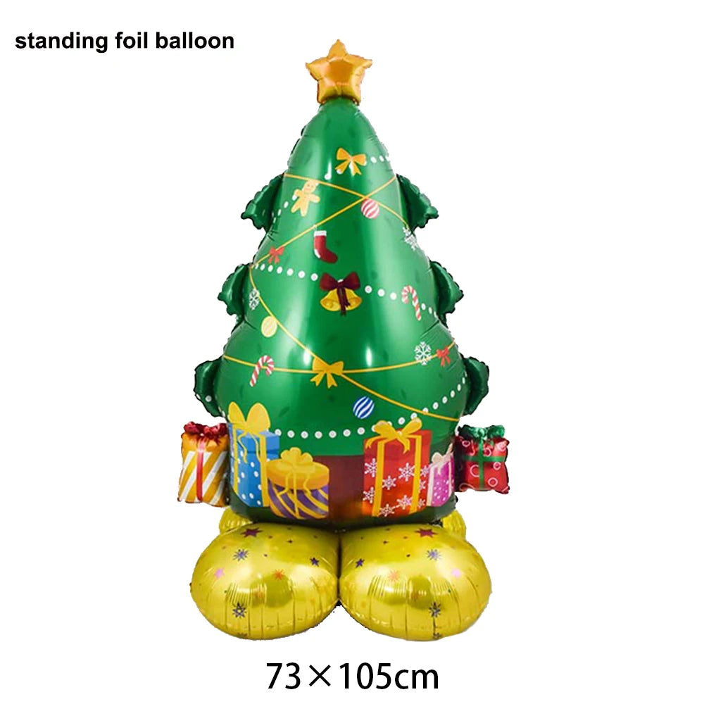 Christmas Inflatable Reindeer Balloons Standing Elk Xmas Gift Box Foil Balloons Christmas Birthday Decoration kids Party Ballons
