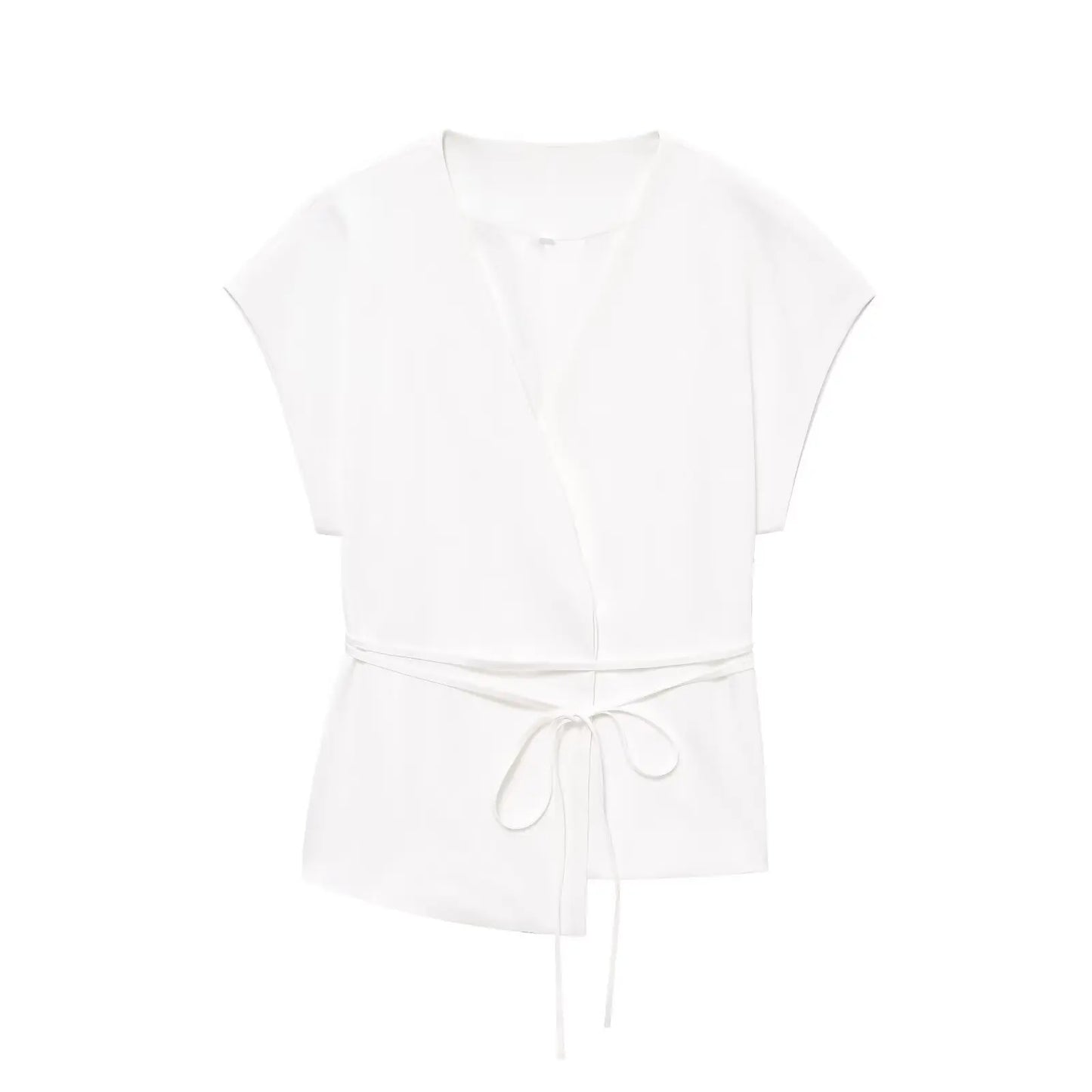 TFMLN Fashion Women's Trouser Suits Sleeveless V-Neck Top With Belt Straight Pants Sets.