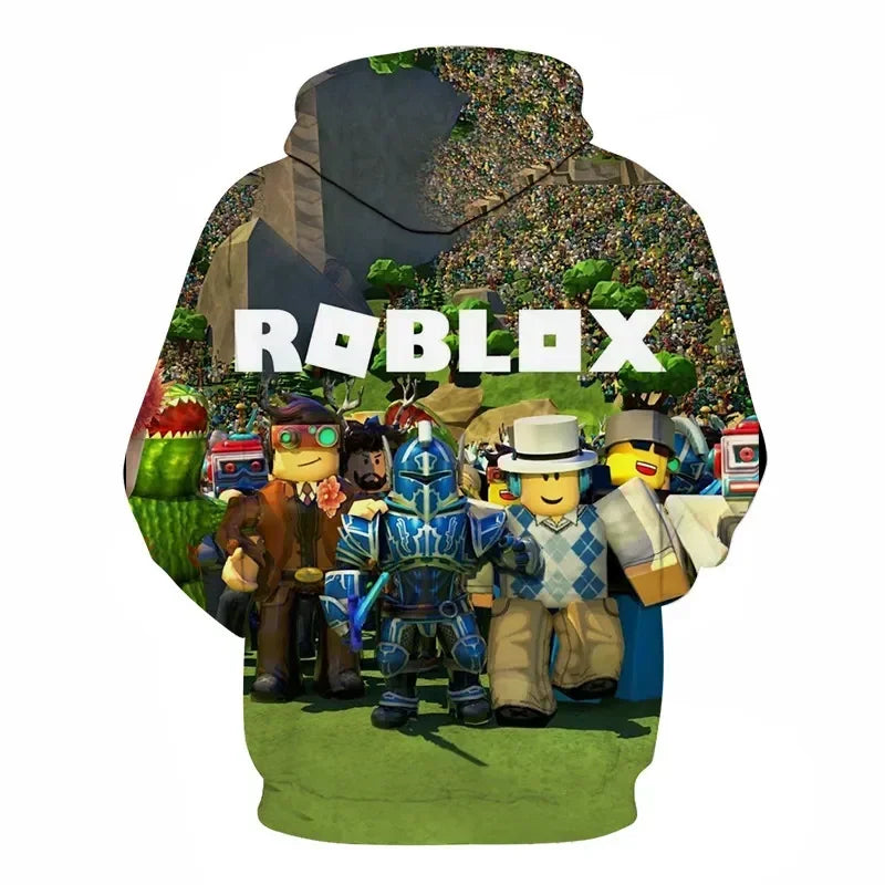 ROBLOX Digital Printing Hooded Sweater Hooded Pullover Couple Fashion Sweater Trendy Gift for Girls Kids Boys