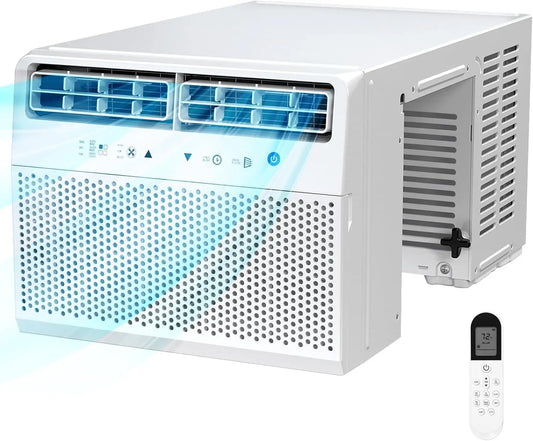 U-Shaped Air Conditioner Window Unit 10000BTU, Ultra Quiet Window Air Conditioner Cools up to 450 Sq. Ft, Saddle Window AC